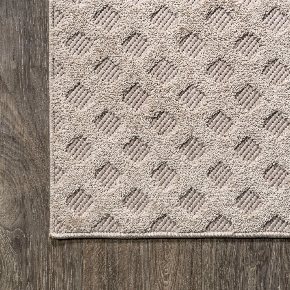 Castelo Rabat High-Low Pile Mini-Diamond Indoor/Outdoor Area Rug