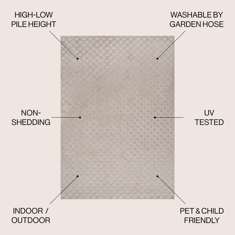 Castelo Rabat High-Low Pile Mini-Diamond Indoor/Outdoor Area Rug