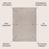 Castelo Rabat High-Low Pile Mini-Diamond Indoor/Outdoor Area Rug