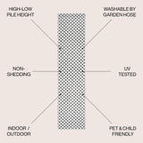 Castelo Rabat High-Low Pile Mini-Diamond Indoor/Outdoor Area Rug