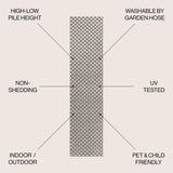 Castelo Rabat High-Low Pile Mini-Diamond Indoor/Outdoor Area Rug