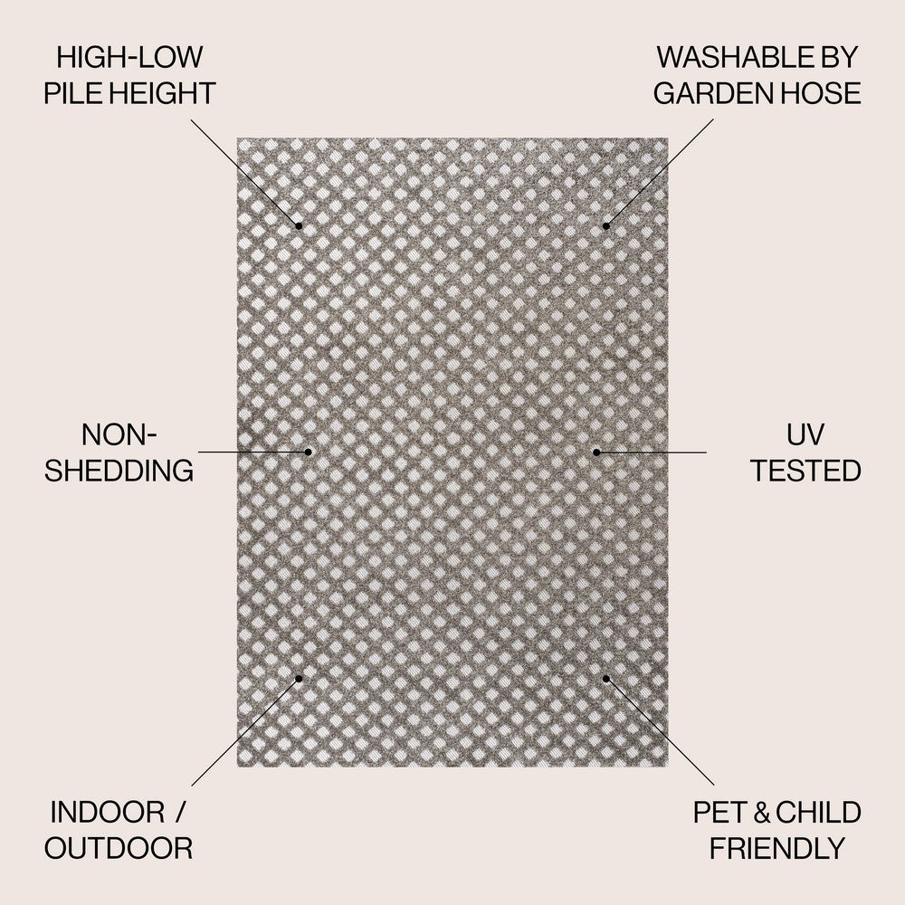 Castelo Rabat High-Low Pile Mini-Diamond Indoor/Outdoor Area Rug