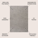 Castelo Rabat High-Low Pile Mini-Diamond Indoor/Outdoor Area Rug