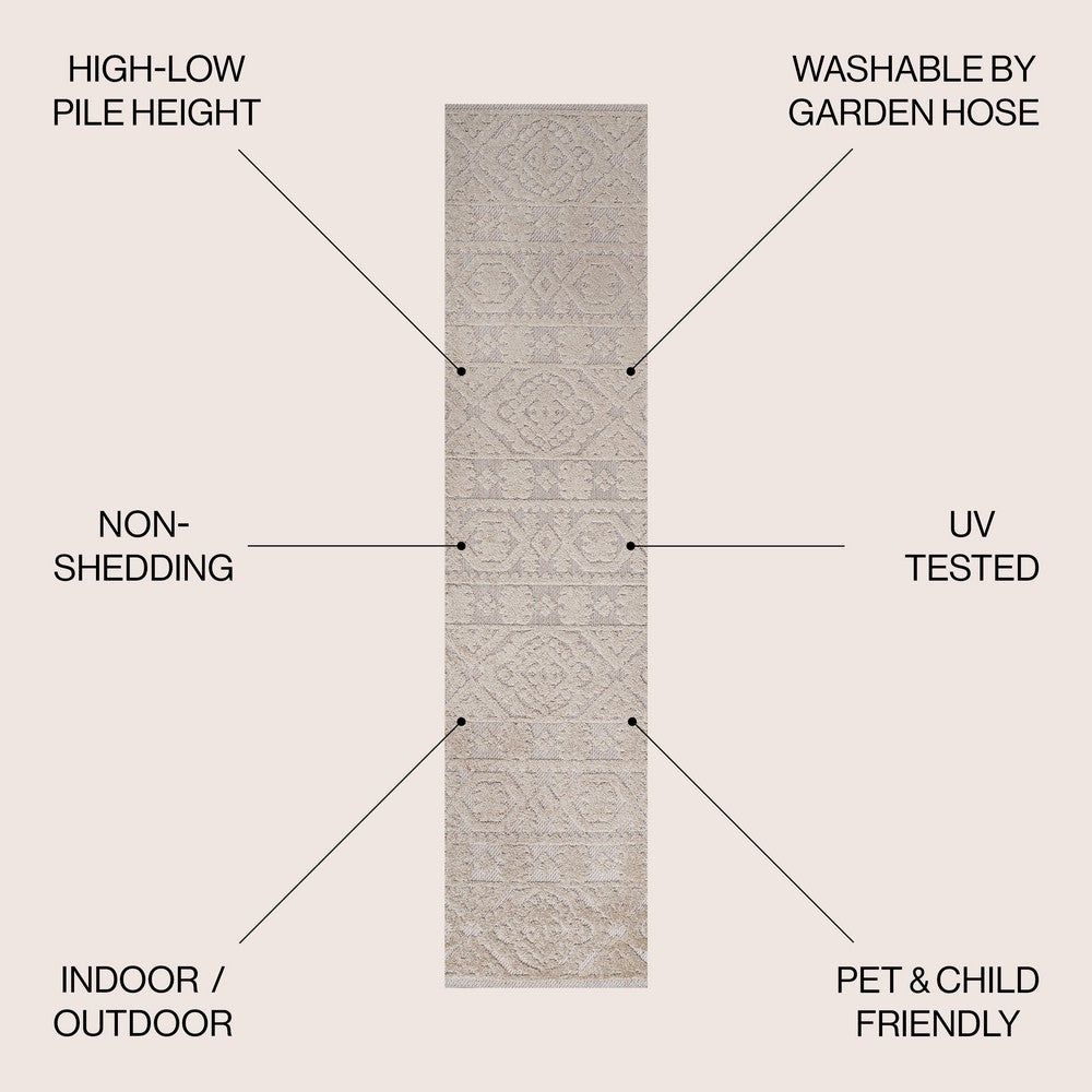 Valongo Citta High-Low Pile Mediterranean Indoor/Outdoor Area Rug