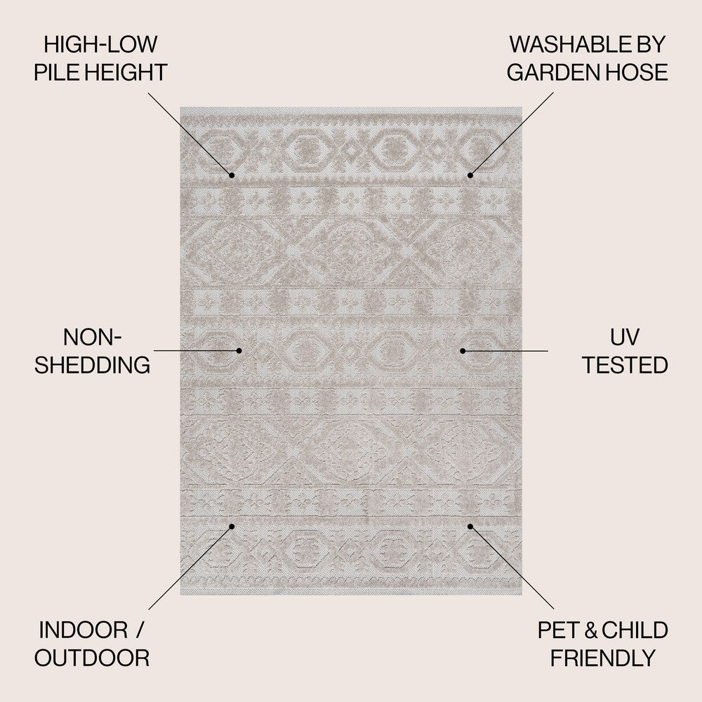 Valongo Citta High-Low Pile Mediterranean Indoor/Outdoor Area Rug