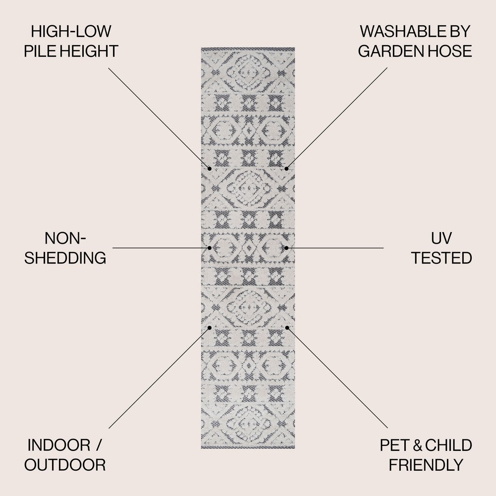 Valongo Citta High-Low Pile Mediterranean Indoor/Outdoor Area Rug