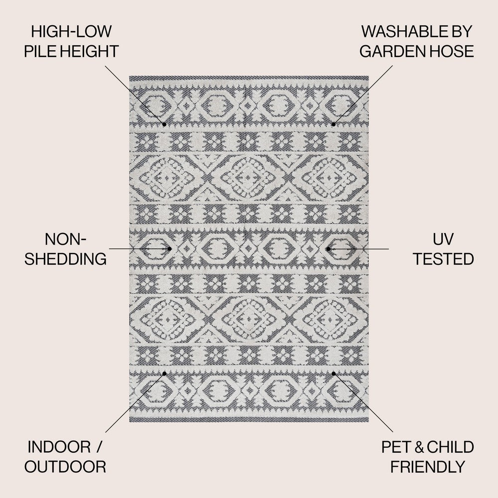 Valongo Citta High-Low Pile Mediterranean Indoor/Outdoor Area Rug