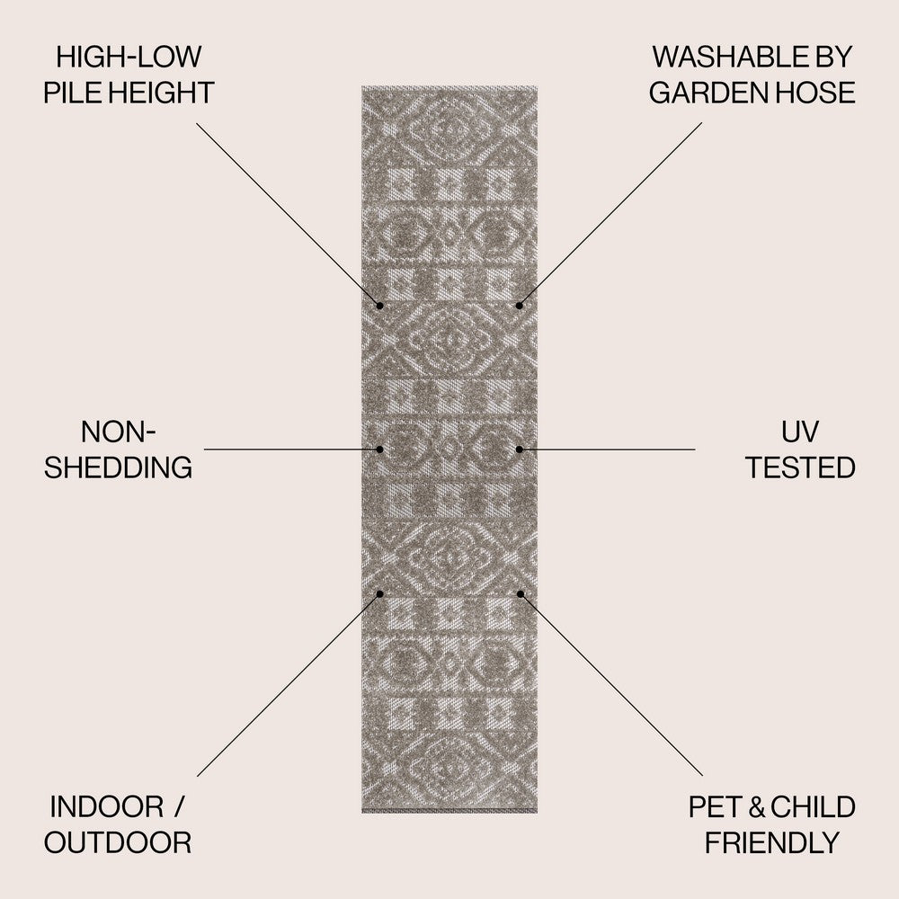 Valongo Citta High-Low Pile Mediterranean Indoor/Outdoor Area Rug