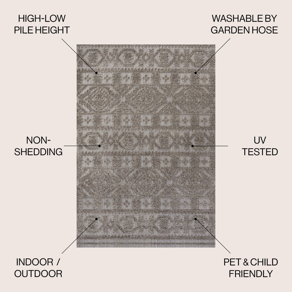 Valongo Citta High-Low Pile Mediterranean Indoor/Outdoor Area Rug
