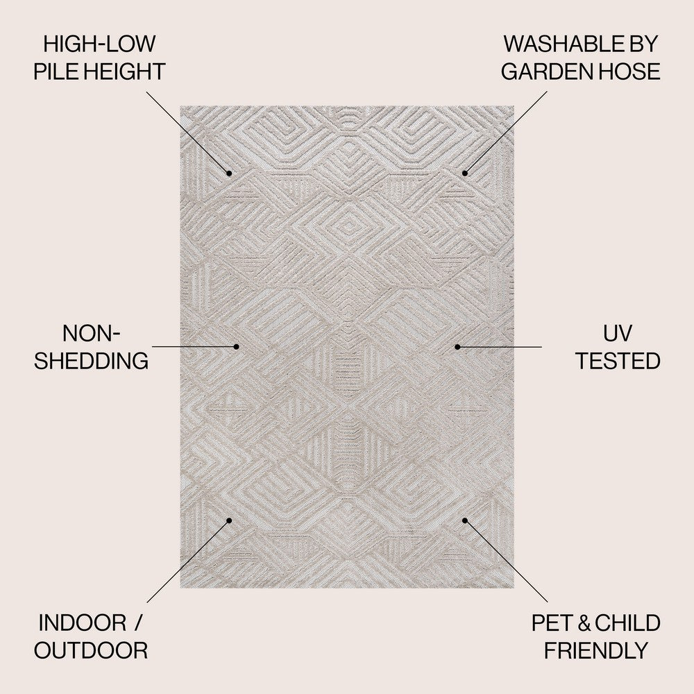 Viseu Jordan High-Low Pile Art Indoor/Outdoor Area Rug