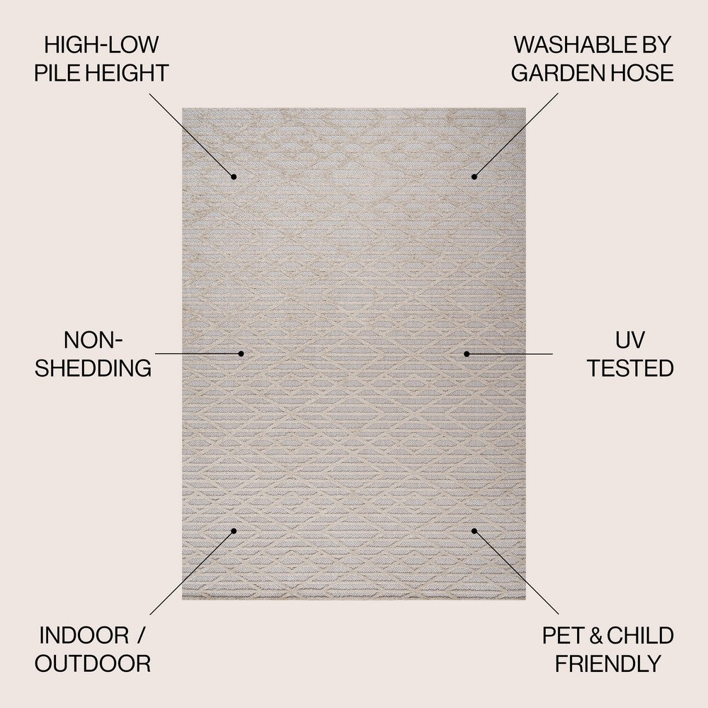 Sines Ararat High-Low Pile Moroccan Indoor/Outdoor Area Rug