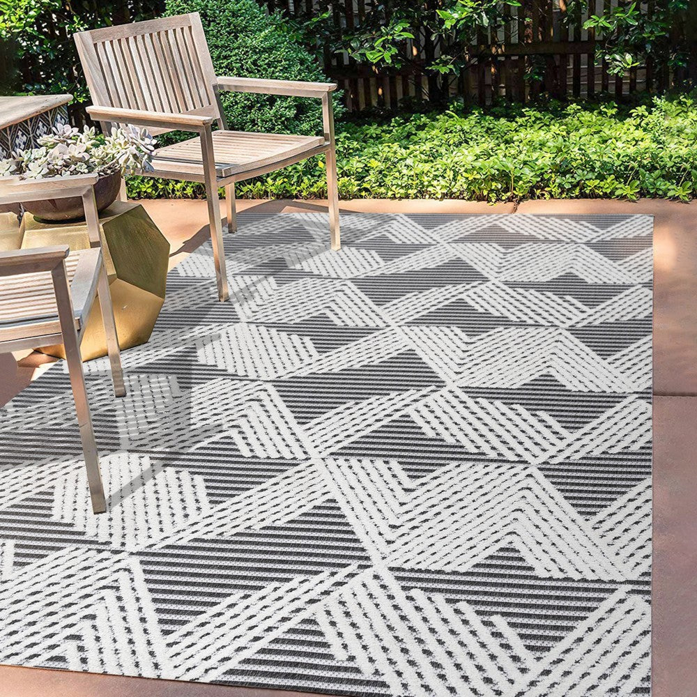 Tavira Jazz High-Low Pile Art Indoor/Outdoor Area Rug
