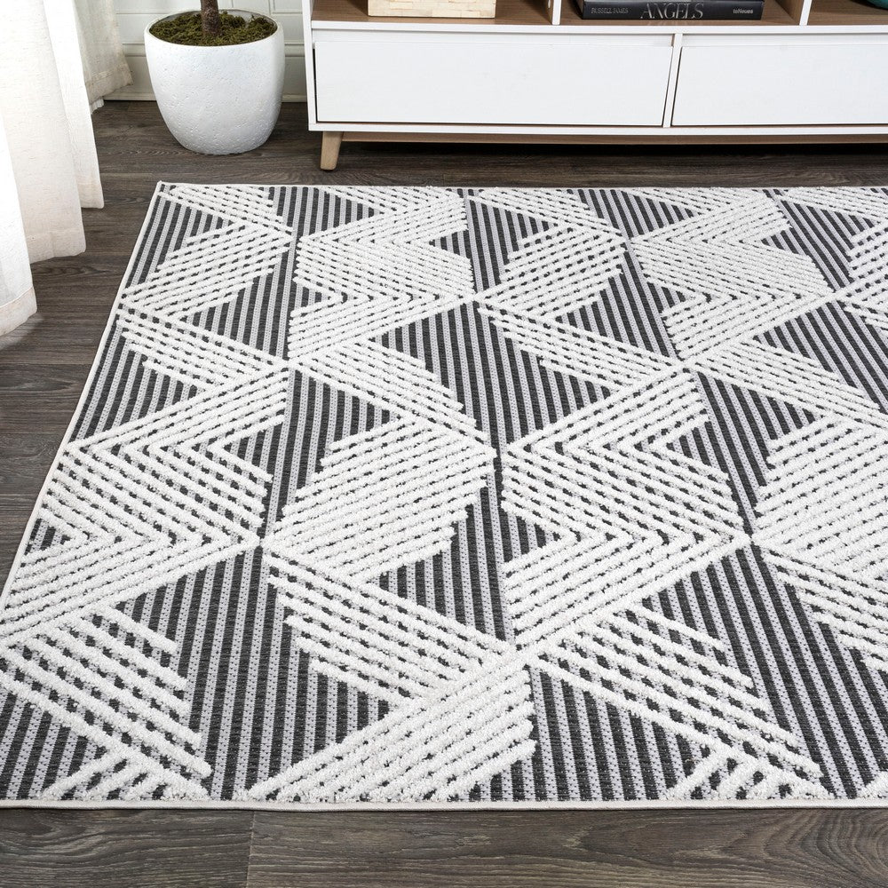 Tavira Jazz High-Low Pile Art Indoor/Outdoor Area Rug