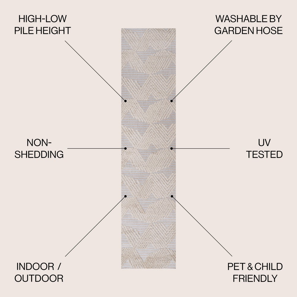 Tavira Jazz High-Low Pile Art Indoor/Outdoor Area Rug