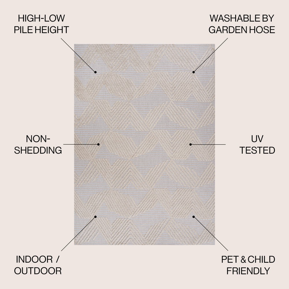 Tavira Jazz High-Low Pile Art Indoor/Outdoor Area Rug