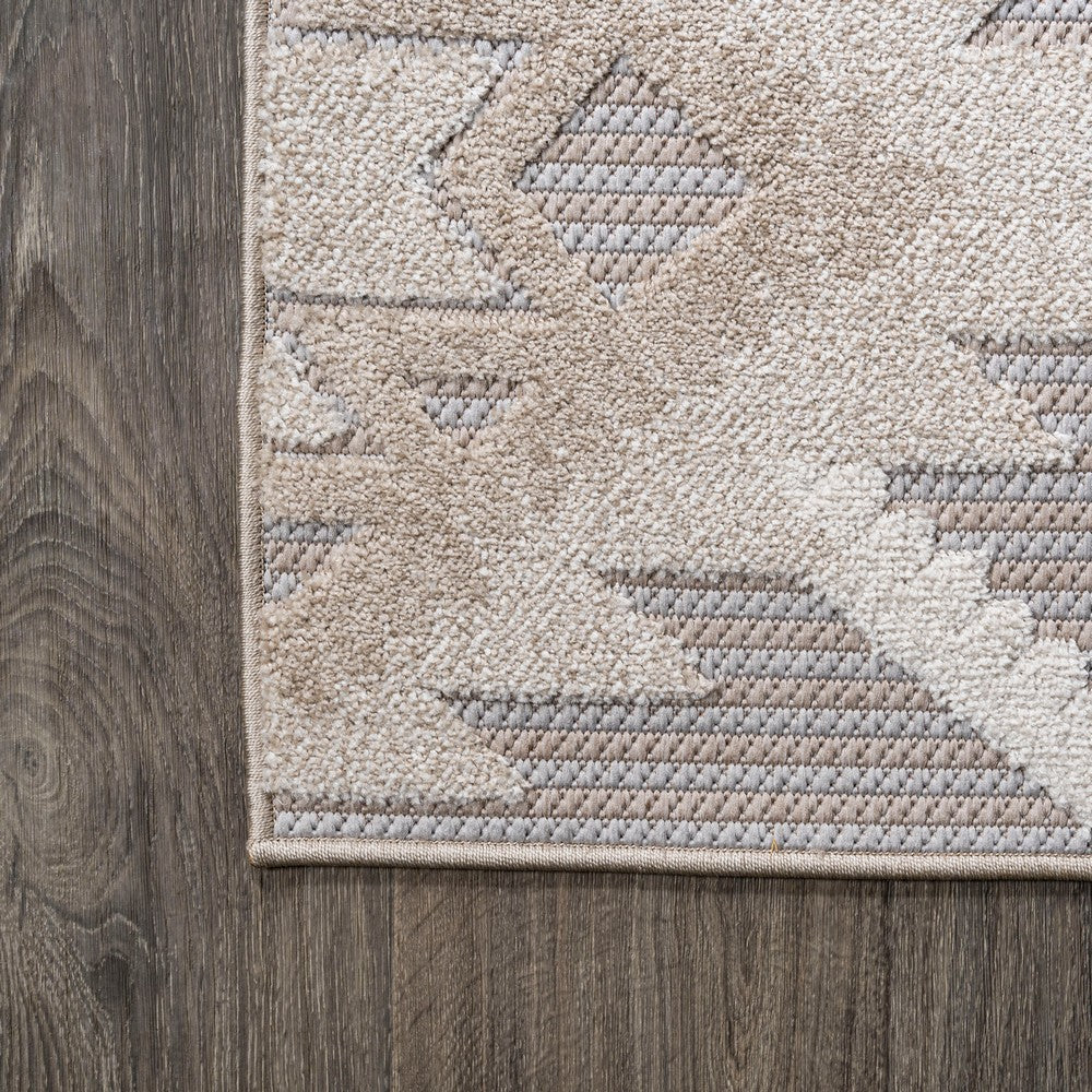 Sabugal Sumak High-Low Pile Neutral Indoor/Outdoor Area Rug