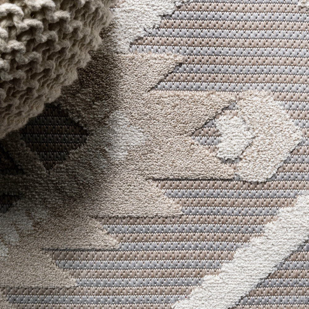 Sabugal Sumak High-Low Pile Neutral Indoor/Outdoor Area Rug