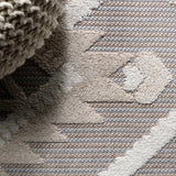 Sabugal Sumak High-Low Pile Neutral Indoor/Outdoor Area Rug