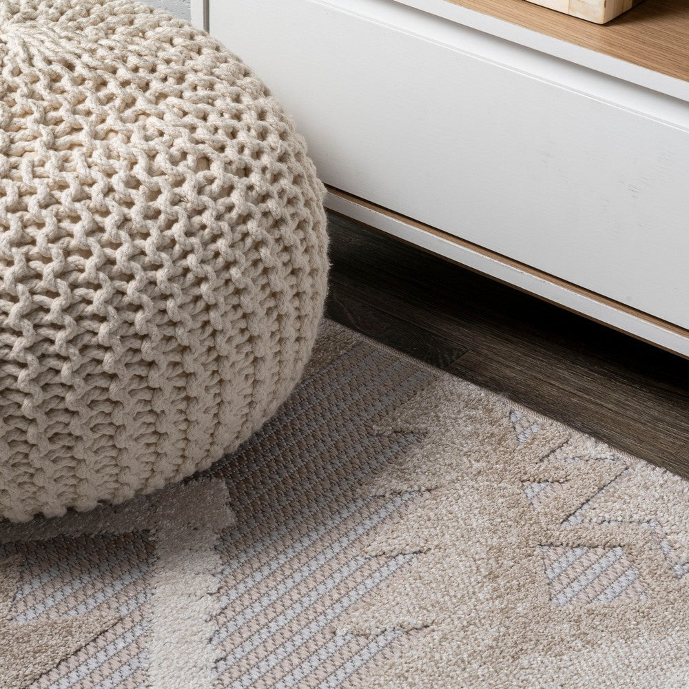Sabugal Sumak High-Low Pile Neutral Indoor/Outdoor Area Rug