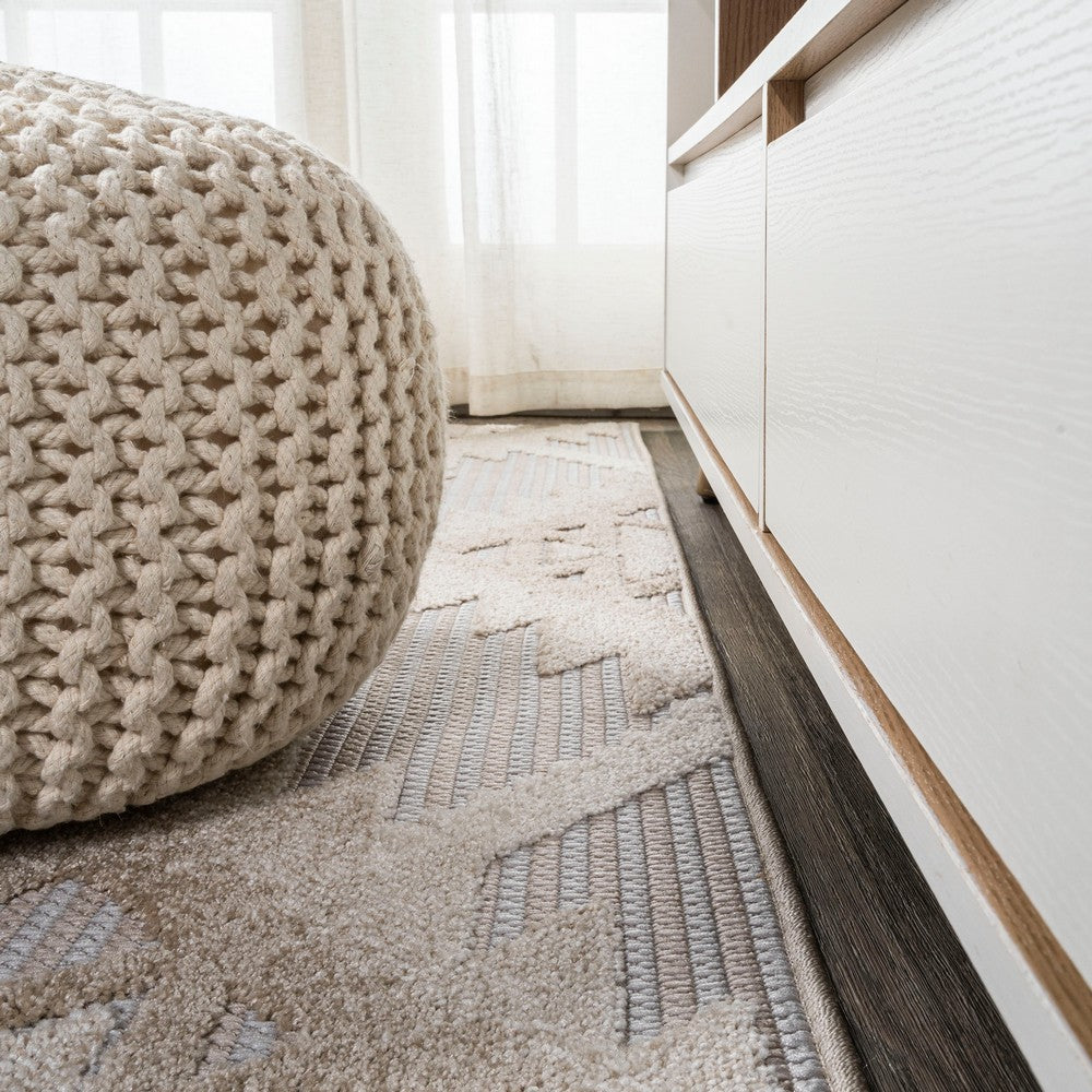 Sabugal Sumak High-Low Pile Neutral Indoor/Outdoor Area Rug