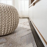 Sabugal Sumak High-Low Pile Neutral Indoor/Outdoor Area Rug