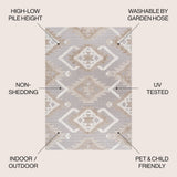 Sabugal Sumak High-Low Pile Neutral Indoor/Outdoor Area Rug