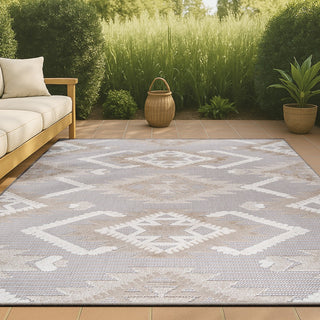 Sabugal Sumak High-Low Pile Neutral Indoor/Outdoor Area Rug