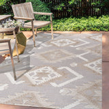 Sabugal Sumak High-Low Pile Neutral Indoor/Outdoor Area Rug