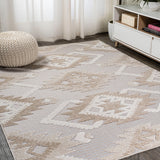 Sabugal Sumak High-Low Pile Neutral Indoor/Outdoor Area Rug