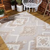 Sabugal Sumak High-Low Pile Neutral Indoor/Outdoor Area Rug