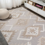 Sabugal Sumak High-Low Pile Neutral Indoor/Outdoor Area Rug