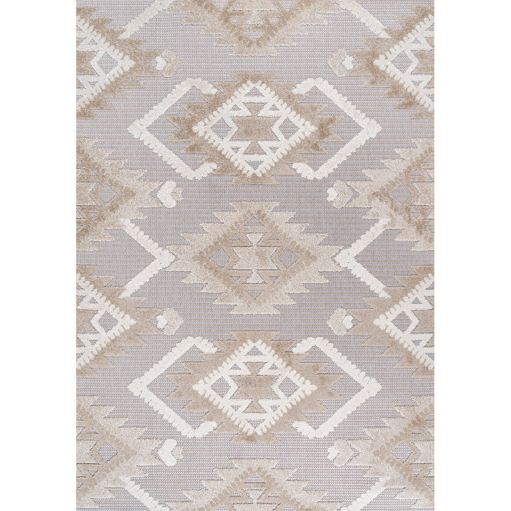 Sabugal Sumak High-Low Pile Neutral Indoor/Outdoor Area Rug