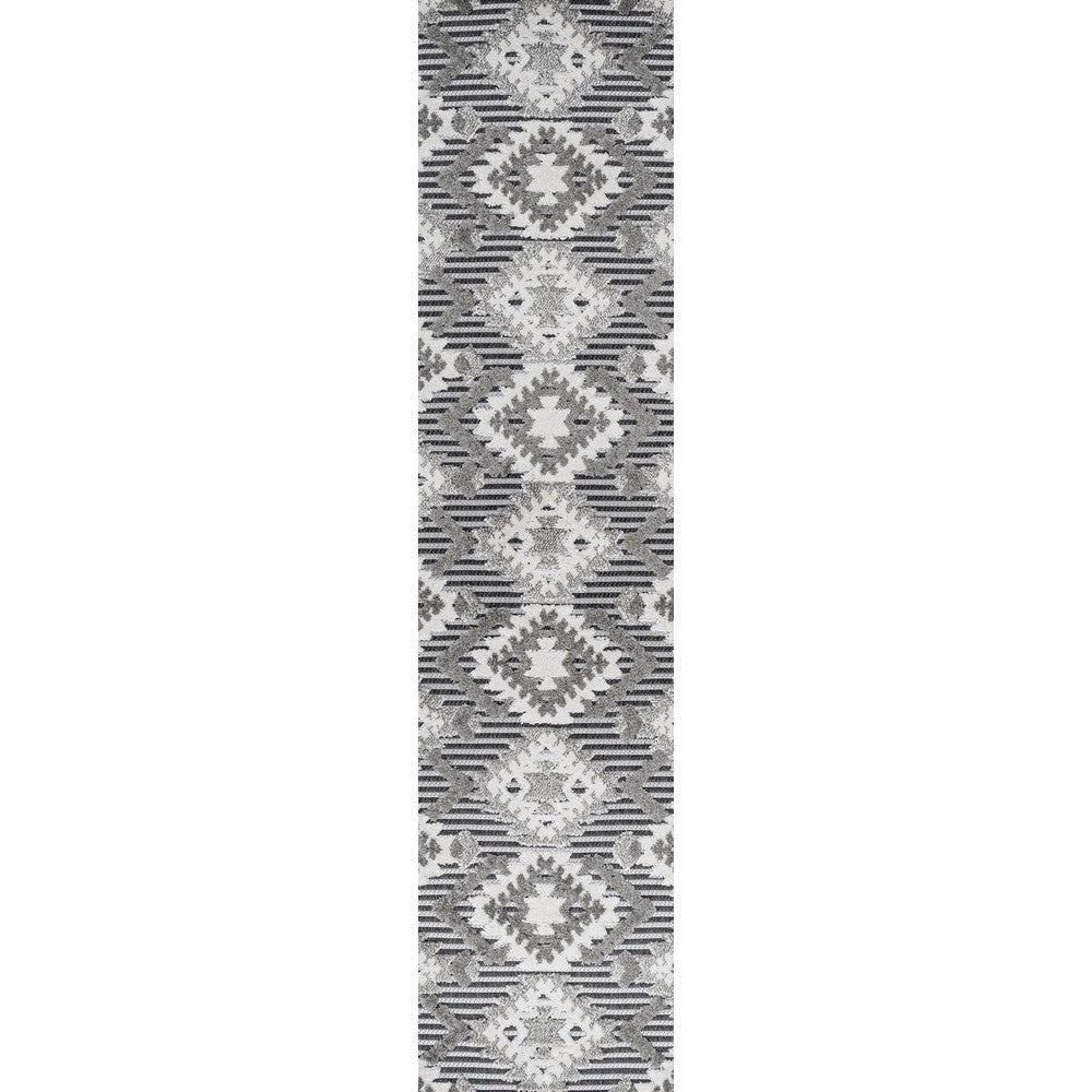 Sabugal Sumak High-Low Pile Neutral Indoor/Outdoor Area Rug