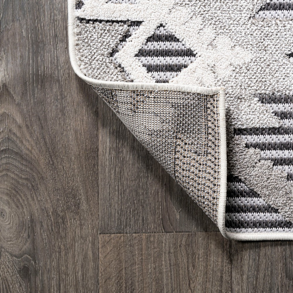 Sabugal Sumak High-Low Pile Neutral Indoor/Outdoor Area Rug