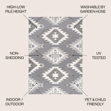 Sabugal Sumak High-Low Pile Neutral Indoor/Outdoor Area Rug