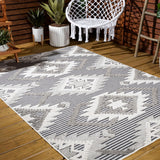Sabugal Sumak High-Low Pile Neutral Indoor/Outdoor Area Rug
