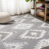 Sabugal Sumak High-Low Pile Neutral Indoor/Outdoor Area Rug