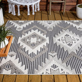 Sabugal Sumak High-Low Pile Neutral Indoor/Outdoor Area Rug