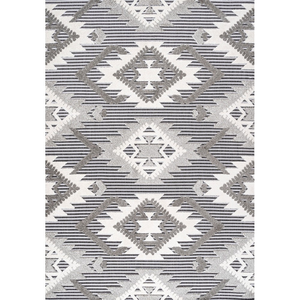 Sabugal Sumak High-Low Pile Neutral Indoor/Outdoor Area Rug