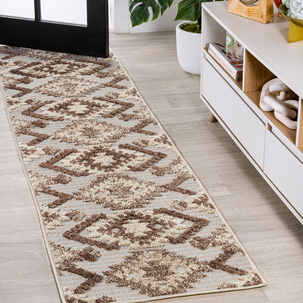 Sabugal Sumak High-Low Pile Neutral Indoor/Outdoor Area Rug