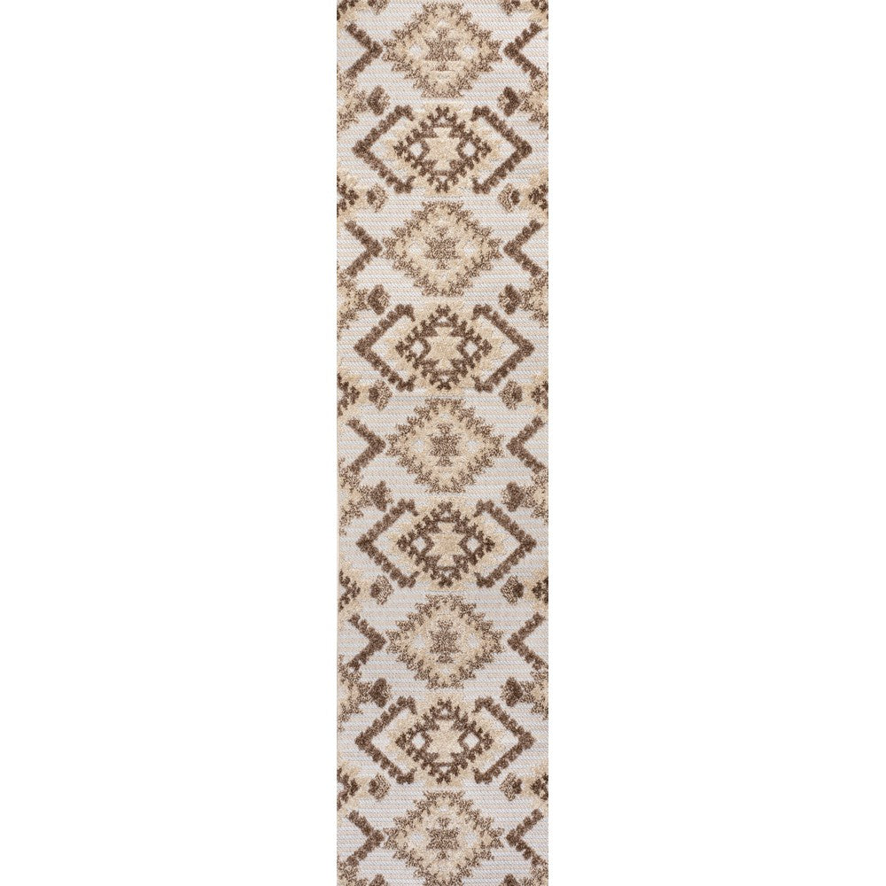 Sabugal Sumak High-Low Pile Neutral Indoor/Outdoor Area Rug
