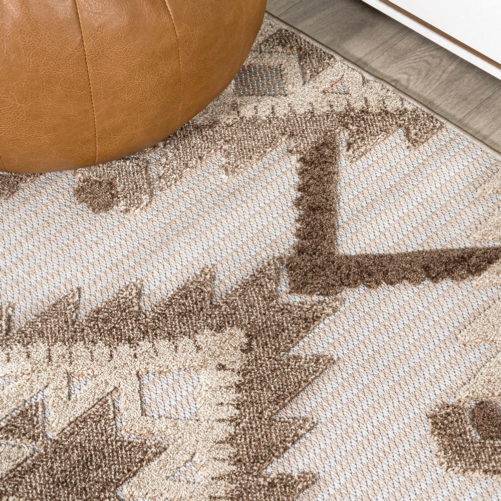 Sabugal Sumak High-Low Pile Neutral Indoor/Outdoor Area Rug
