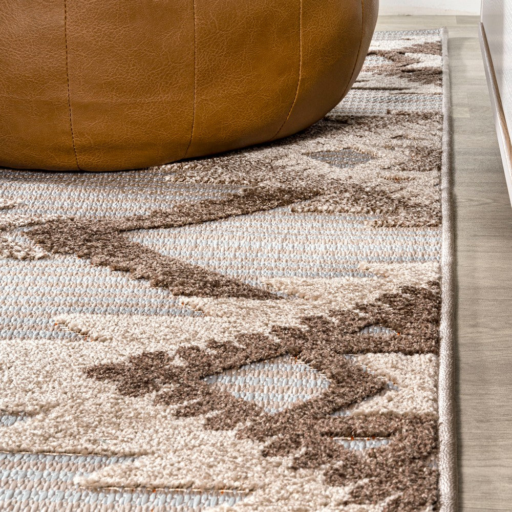 Sabugal Sumak High-Low Pile Neutral Indoor/Outdoor Area Rug