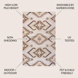 Sabugal Sumak High-Low Pile Neutral Indoor/Outdoor Area Rug