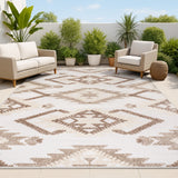Sabugal Sumak High-Low Pile Neutral Indoor/Outdoor Area Rug