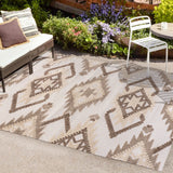 Sabugal Sumak High-Low Pile Neutral Indoor/Outdoor Area Rug