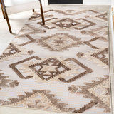 Sabugal Sumak High-Low Pile Neutral Indoor/Outdoor Area Rug