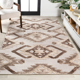 Sabugal Sumak High-Low Pile Neutral Indoor/Outdoor Area Rug