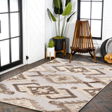 Sabugal Sumak High-Low Pile Neutral Indoor/Outdoor Area Rug