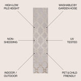 Porto Duwun High-Low Pile Ogee Indoor/Outdoor Area Rug